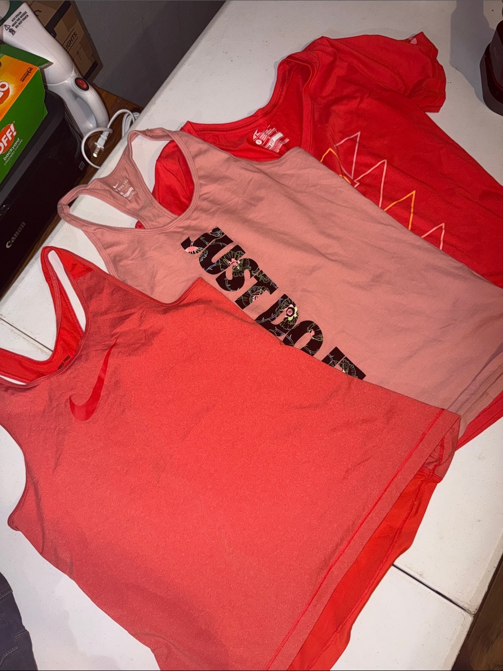Nike Coral and Pink Athletic Tank Tops Trio
